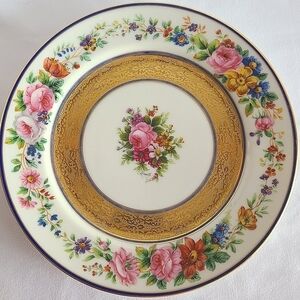19th Century Limoges 9" Hand Painted Plate For Davis Collamore & Co.